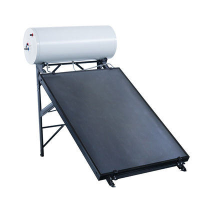 135 Ltr Compact Pressurized Solar Water Heater Installed On Roof  Flat Solar Collector Type